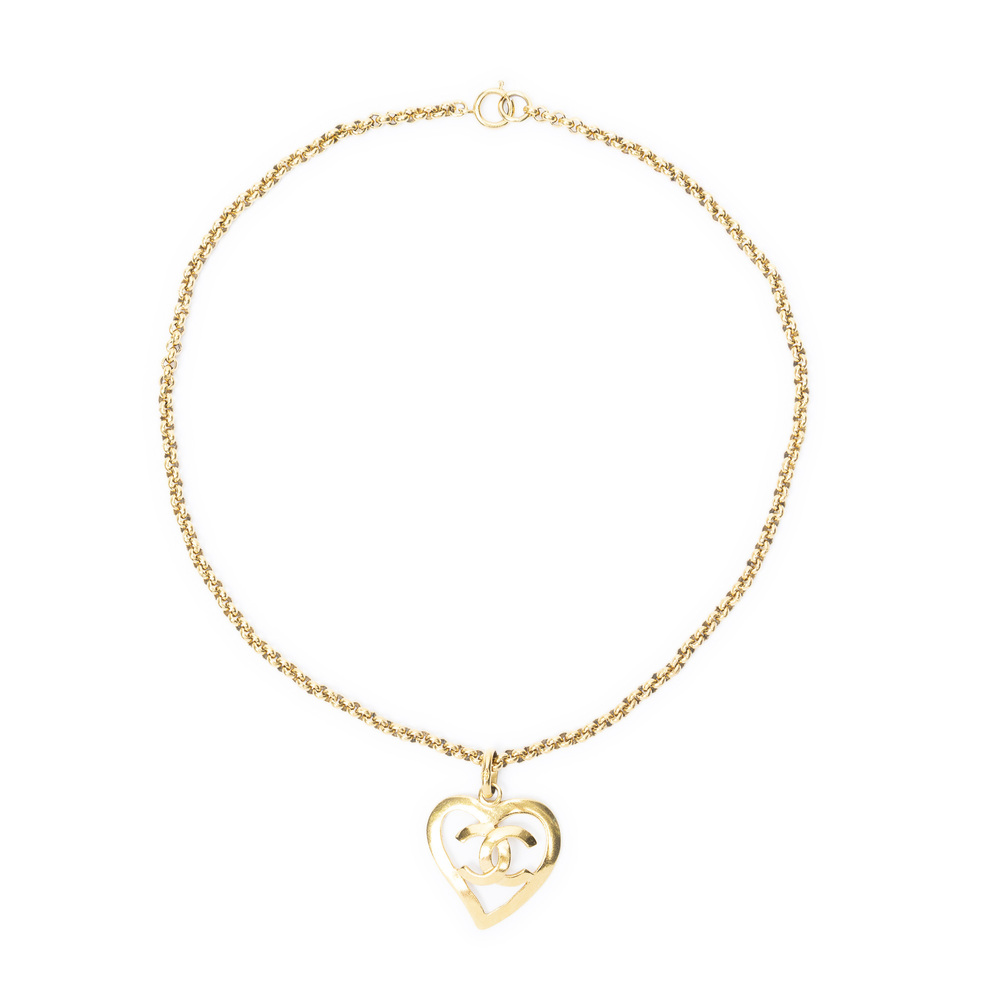 Chanel CC Heart Pendant Necklace
